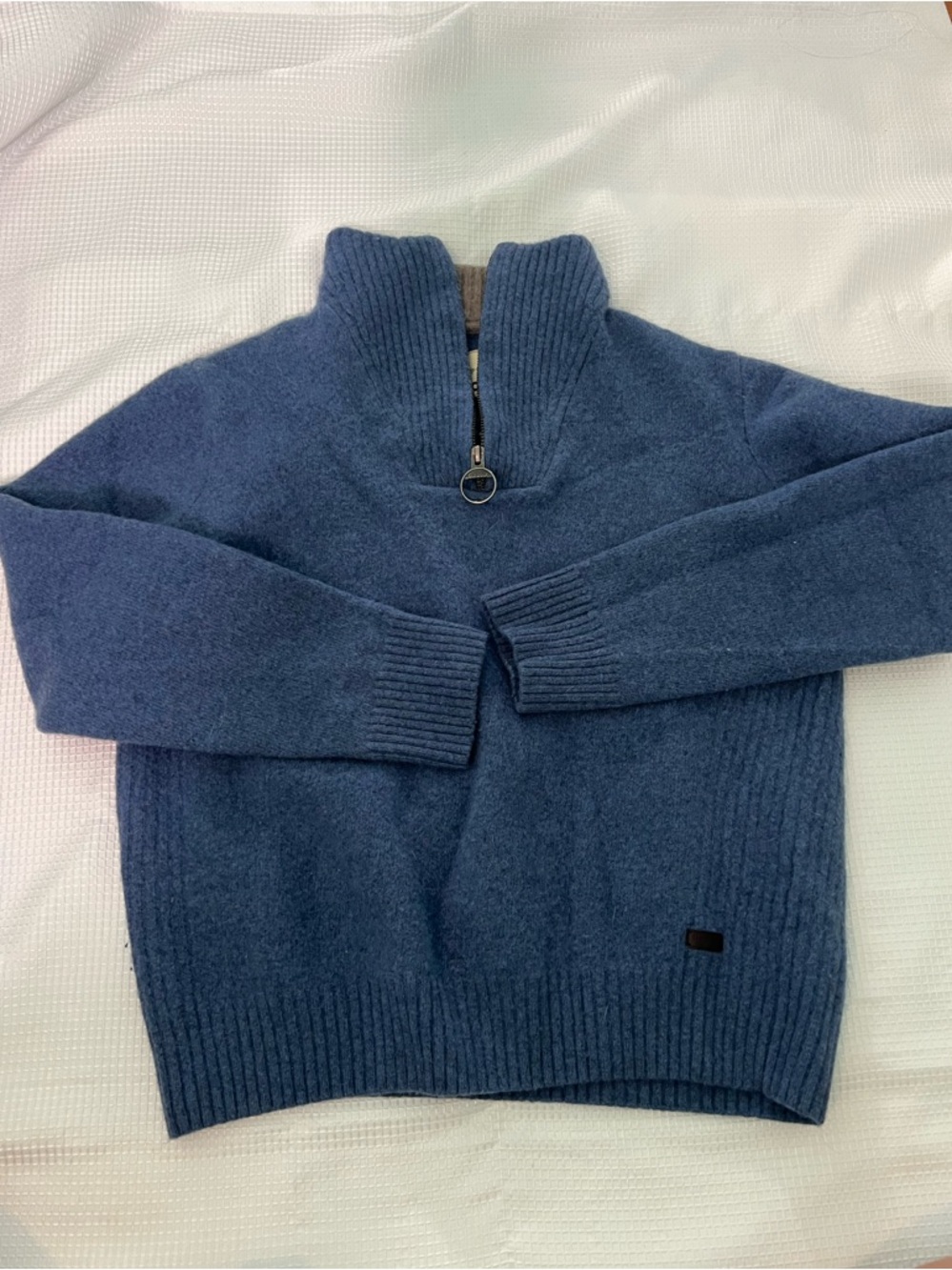 Barbour Men's Nelson Essential Wool Quarter Zip Sweater Size Large